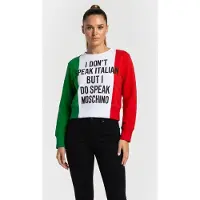 Moschino Cotton Sweatshirt Italian Flag Talla: 40 | Sudaderas con Capucha Outlet | Mujer