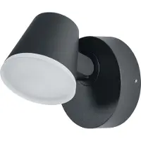 Osram Foco LED exterior Midi, luz blanca cálida de 3000 K, luminaria para exteriores, 13,5 W, cabezal giratorio, IP44, 800 lúmenes, aluminio fundido, gris oscuro