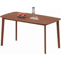 Northio Mesa de comedor, hecha de madera maciza de pino, con superficie lacada, de 150 x 80 cm, color marrón