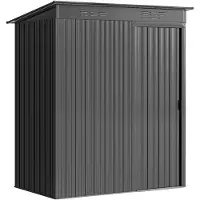 Northio Caseta de jardín metálica con puerta corredera, de color gris oscuro, con dimensiones de 159x106x165 cm