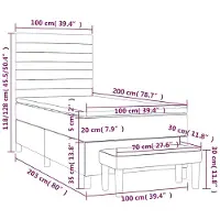 vidaXL Cama con somier y colchón de la marca , color , dimensiones 100x200 cm, tapizada en tela