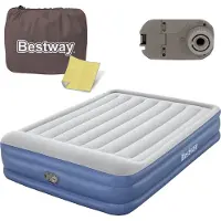 Bestway 67614, Colchón doble, para una persona y media, rectangular, con bomba de aire integrada