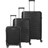 Travelite Mooby 4 ruedas Juego de maletas 3 piezas Con asa expansible negro