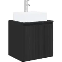 Syfax Vanidad con Lavabo de Pared Negro 49,5 x 41 x 62,5 cm