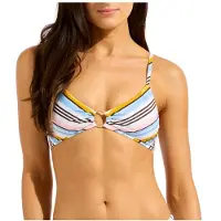 Seafolly - Women's Kai Ring Front Bralette - Parte superior de bikini size 36, naranja