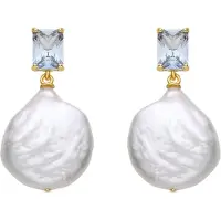 Luxenter Pendientes 'Dyafa' blanco perla