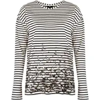 Pinko Melegnano Mariniere Jersone Ri Ecru/navy Talla: S | Manga Larga Outlet | Mujer | Marrón