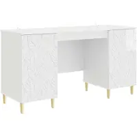 Syfax Escritorio Blanco Brillante 142,5 x 50 x 75 cm