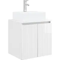 Syfax Vanidad con Lavabo de Pared Blanco Brillante