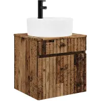 Syfax Vanidad de lavabo montada en la pared Madera envejecida