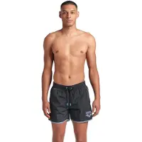 Arena Big Logo Borders Beach Short Black-seafoam Talla: S | Bañadores Outlet | Hombre | Negro