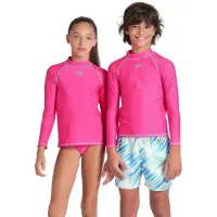 Arena Unisex Jr Rash Vest L/s Graphic Freak Rose Talla: 14-15 | Bañadores Outlet | Unisex | Rosa