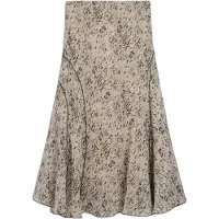 Desigual , Falda midi silvestre, Mujer, Poliester, Blanco, L