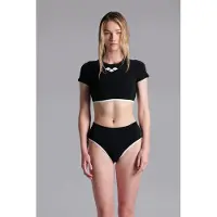 Arena Wo Contrast Beach Top Black-off White Talla: M | Bikinis Outlet | Mujer | Blanco
