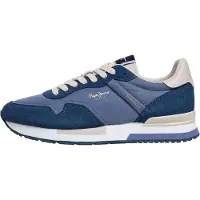 Pepe Jeans para hombre. PMS400037 Zapatillas Hailon Basic azul (41), Tela, Plano, Cordones, Casual, outlet 2026.