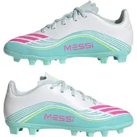 Adidas adidasBota de fútbol para niños F50 MESSI CLUB césped natural seco/multisuperficie 38 Cloud White / Lucid Pink / Flash Aqua Niño
