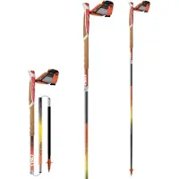 TSL Outdoor - Bastones de trail/running - Trail C4 Cork Cross Fire Sht - Talla 115 cm - Naranja