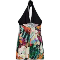 Desigual , Vestido corto tropical, Mujer, Viscosa, Negro, M
