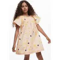Desigual , Vestido manga corta floral, NiñOs, Algodon, Blanco, 13/14