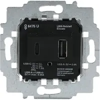 ABB Adaptador de corriente BJ con puertos USB A y C, modelo 6475 U