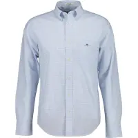 Gant para hombre. 3000150 Camisa de cuadros Vichy azul claro (S), Casual, Algodón, Clásico, Manga larga, outlet 2026.