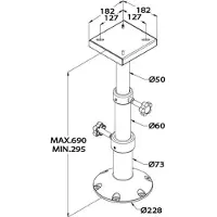 VETUS Pata De Mesa Ajustable Manualmente 26-69 Cm