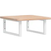 Syfax Estante de lavabo de pared de acero y madera maciza de roble