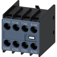 Siemens 3RH29111GA13: Bloque de interruptor auxiliar, 1S+3Ö, S00, frontal, con conexión por tornillo