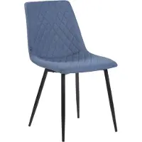 CLP Silla de comedor Telde, tapizada en tela. Silla de cocina con asiento acolchado y estampado. Silla tapizada con estructura de metal. Silla con respaldo. Silla para invitados, color: azul