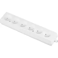 JONEX GN-660, regleta de enchufes múltiple de 6 tomas, 16A, 250V, color blanco