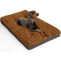 OEM Colchón para perros grandes, impermeable, antideslizante, transpirable, cama para mascotas, cojín para perros, color marrón, 91x58 cm