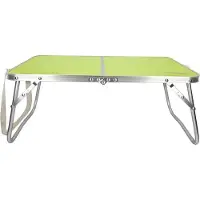 OEM Mesa plegable de 60x40x26 cm, color verde, con estructura de metal y tablero de madera