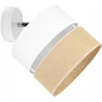 Light11 HOME Lámpara de techo, lámpara de pared, pantalla de lámpara de yute, 20 cm, blanca