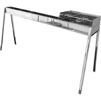 Lisa – Cocina para brochetas Milano, modelo 80+40, con accesorios de vidrio Schott – Línea Steel