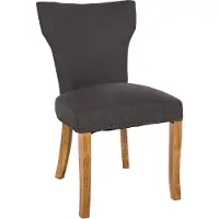 CLP Silla de comedor Zadar I, fabricada en madera con tapicería de tela, color: gris oscuro, color del marco: estilo antiguo claro