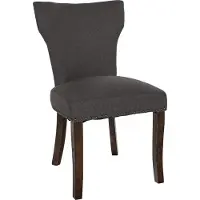 CLP Silla de comedor Zadar I, fabricada en madera con tapicería de tela, color: gris oscuro, color del marco: antiguo oscuro