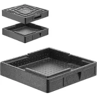 Hendi Termoaislada SALTO para transportar alimentos, con dimensiones interiores de 35x35x4,5 cm y una capacidad de 5 litros