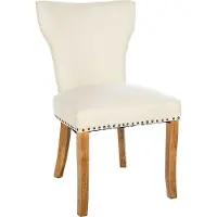 CLP Silla de comedor Zadar I, de madera con tapicería de tela, color: crema, color del marco: antiguo claro