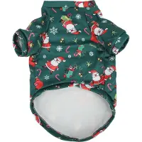 Gistuch Suéter para mascotas, transpirable, con estampado de un adorable Papá Noel navideño, cálido, ideal para la época navideña, para mascotas pequeñas