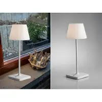 Lutec Lámpara de mesa LED para exteriores JAMMIN, color blanco