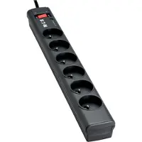 Eaton Regleta de enchufes/protector contra sobretensiones – Protection Strip 6 Tel@ FR – PS6TF – 6 enchufes franceses + 1 toma de teléfono – Negro