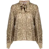 Geisha Blouse Brown/sand Talla: S | Manga Larga Outlet | Mujer | Marrón