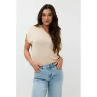 Esqualo Sweater Batwing V-neck Lurex Ivory Talla: S | Sudaderas con Capucha Outlet | Mujer | Blanco