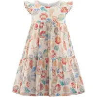 Happy girls Vestido crema / aqua / albaricique / coral