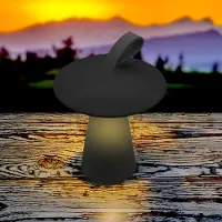 Spetebo 1.03 Lámpara de mesa LED "PILZ" en blanco cálido con 3 funciones, aproximadamente 17 cm de alto. Lámpara de mesa USB para colocar o colgar. Color: