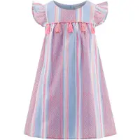 Happy girls Vestido azul claro / rosa / frambuesa
