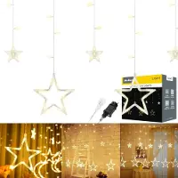 Rebel Guirnalda de luces LED con forma de estrellas, 138 LEDs, decoración navideña