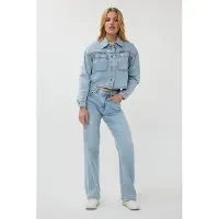 Esqualo Jacket Denim Short Oversized Blue Talla: 42 | Chaquetas Vaqueras Outlet | Mujer | Azul