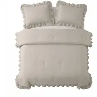 Royal Textile Sábanas edredón Sleeptime, diseño "Lazy", color taupe/gris, 200 x 200 cm