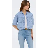 ONLY Blusa 'ONLCleo' azul denim / lima / verde